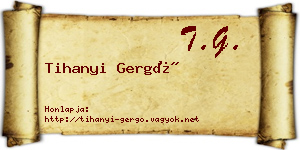 Tihanyi Gergő névjegykártya