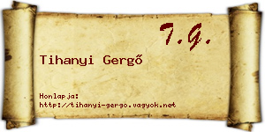 Tihanyi Gergő névjegykártya